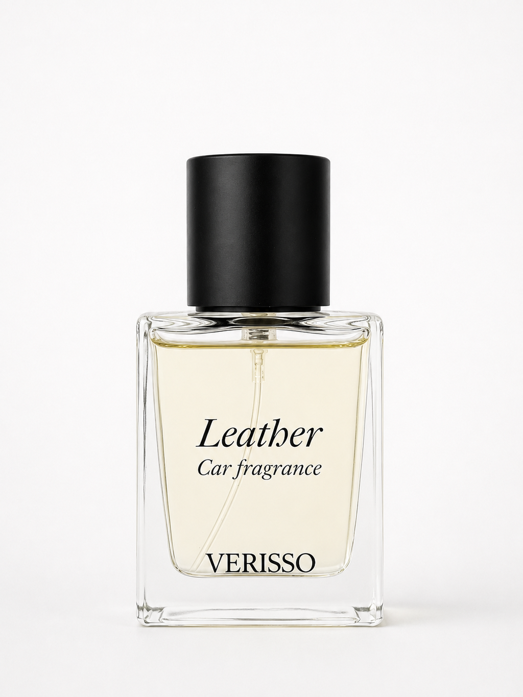 VERISSO Car Fragrance Leather 30 ml s designovou visačkou a luxusní koženou vůní do auta
