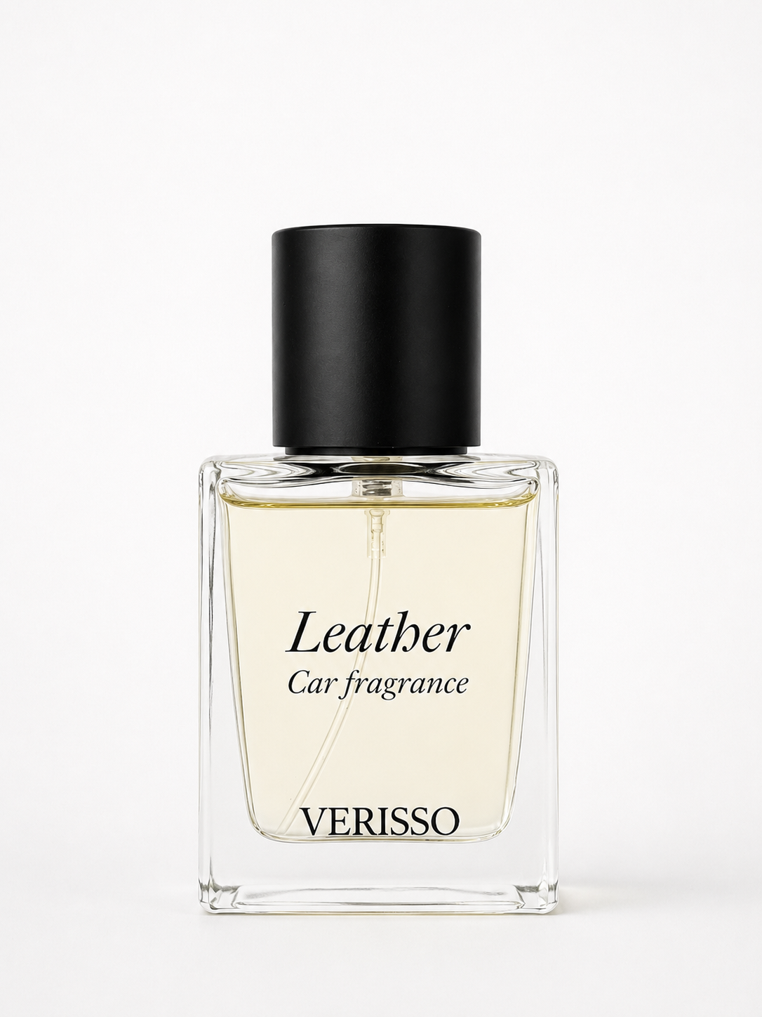 VERISSO Car Fragrance Leather 30 ml s designovou visačkou a luxusní koženou vůní do auta