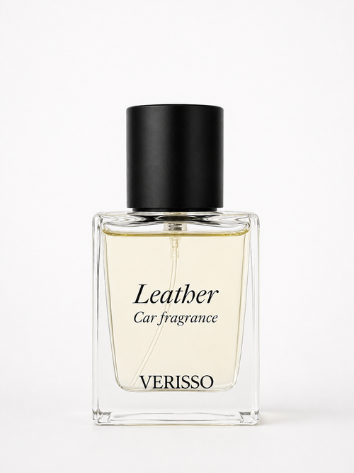 VERISSO Car Fragrance Leather 30 ml s designovou visačkou a luxusní koženou vůní do auta